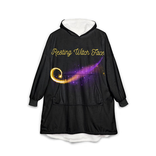 Resting Witch Face Hooded Blanket