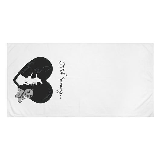Stitched Heart Mink-Cotton Towel