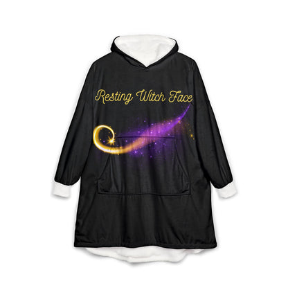 Resting Witch Face Hooded Blanket