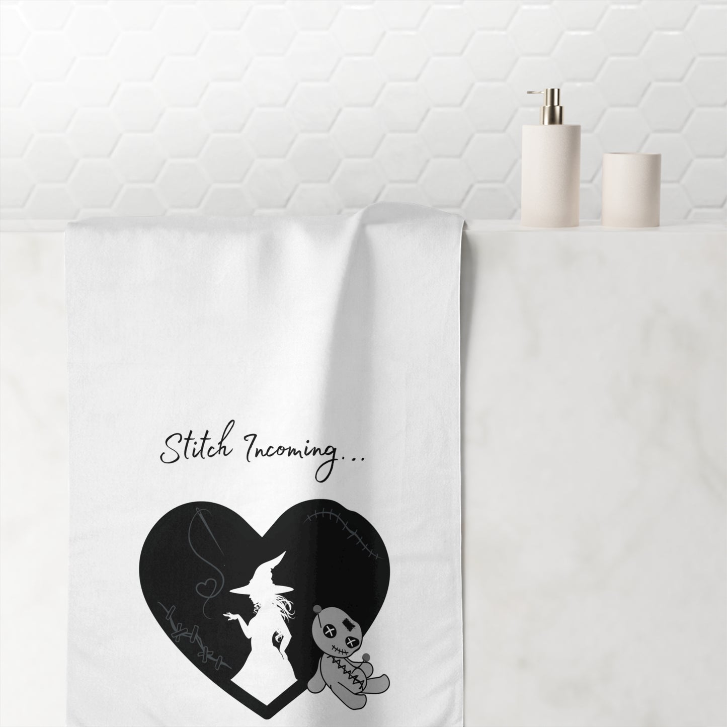 Stitched Heart Mink-Cotton Towel