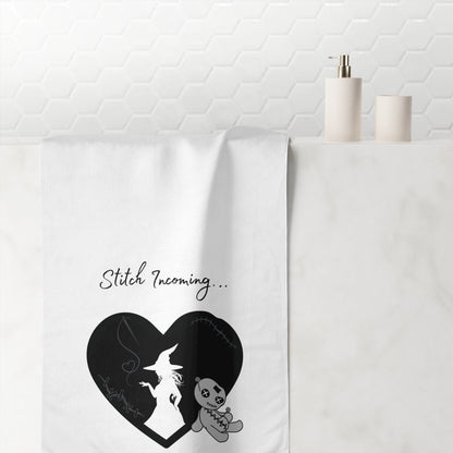 Stitched Heart Mink-Cotton Towel