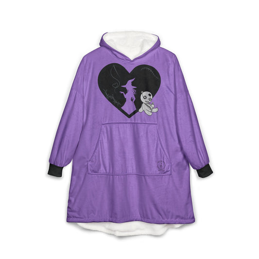 Stitched Heart, Purple, Hooded Blanket