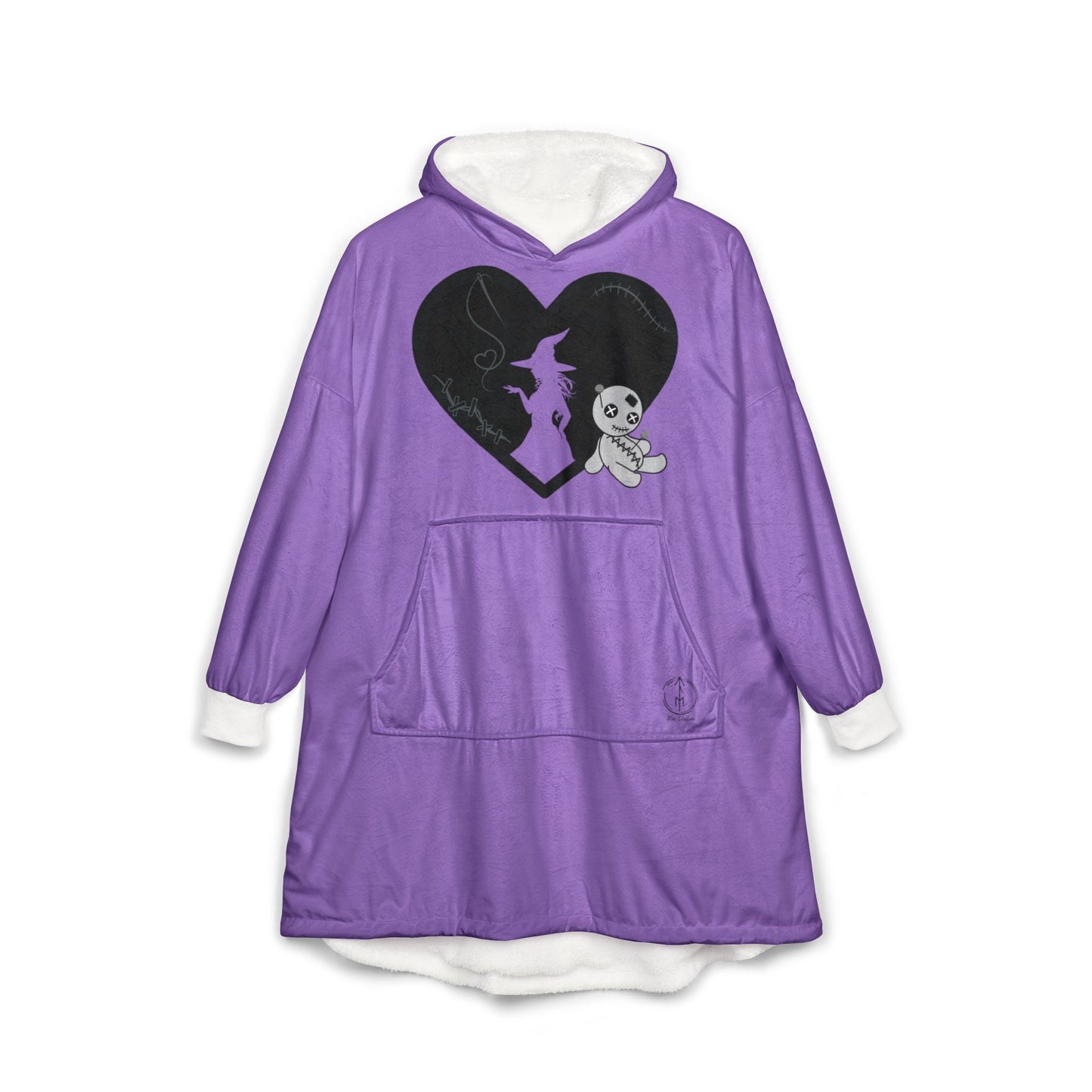 Stitched Heart, Purple, Hooded Blanket